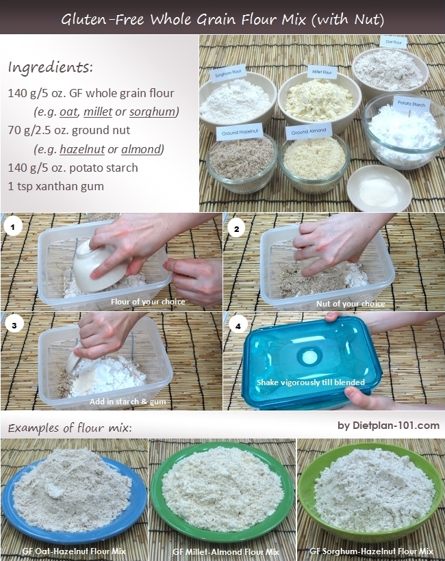 GlutenFree Whole Grain Flour Mix (with Nut) Recipes Diet Plan 101