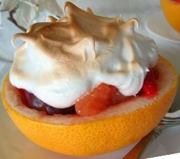 Baked Grapefruit Alaska with Grapes and Berries Recipe
