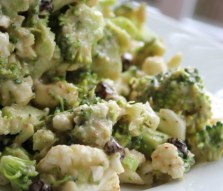 Low-Calorie Broccoli Cauliflower Salad with Horseradish Dressing Recipe