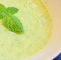 Chilled Cucumber Honeydew Yogurt Soup with Mint (South Beach Phase 2 Recipe)