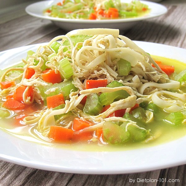 Quick Chicken Veggies Noodle Lunch Soup (The Zone Diet Recipe)
